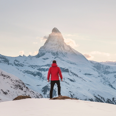 Mann vor Matterhorn